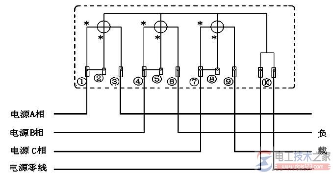 三相电度表的原理与安装方式