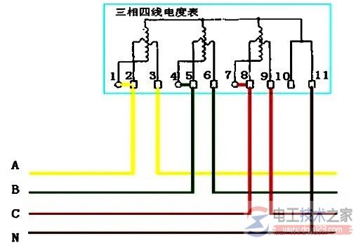 三相电度表的原理与安装方式