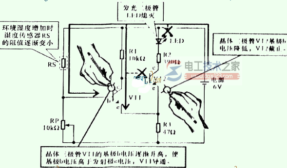 环境湿度增加时湿度传感器如何控制湿度？