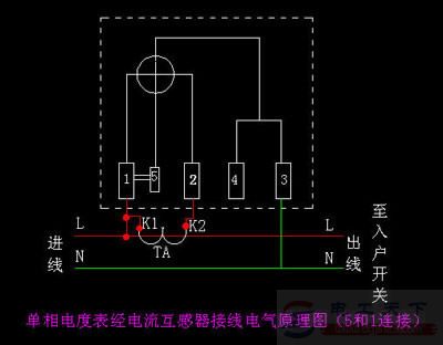 家用电表的接线原理图，二种电表的常见接线方式