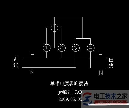 机械式单相电度表的二种接线图与接线方法