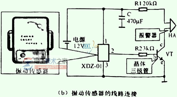 振动传感器的连接关系图解