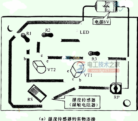 湿度传感器的连接关系图解