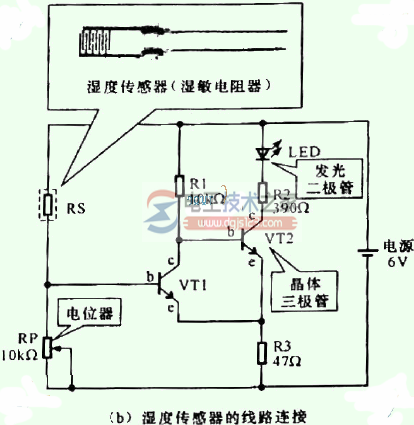 湿度传感器的连接关系图解