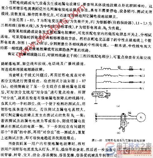 钳形电流表如何判断漏电接地故障点？