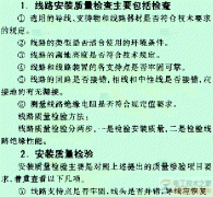 照明线路安装质量检验的主要内容