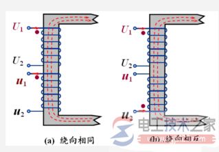 变压器绕组绕向与电压极性的关系 变压器绕组绕向与电压极性的关系
