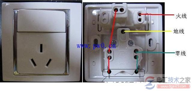 插座安装时火线地线零线接线图