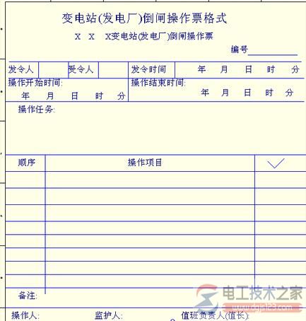 高压配电室倒闸操作票的填写使用要求