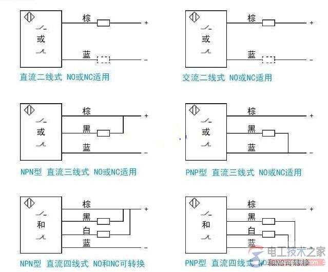 四线接近开关的接线方式图解