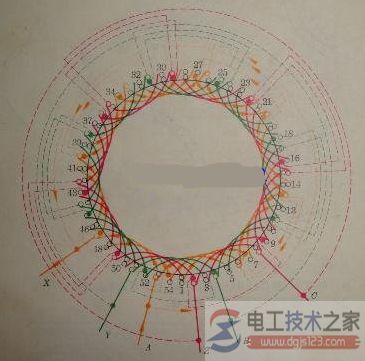 【图】54槽6极电机布线的接线图