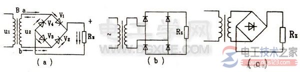 【图】二极管单相桥式整流电路的画法与波形图