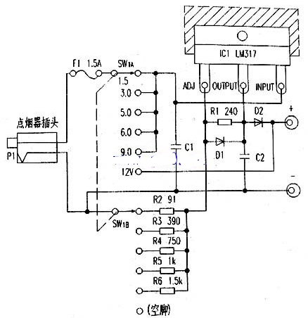 一例车载电源转换器的电路图 一例车载电源转换器的电路图