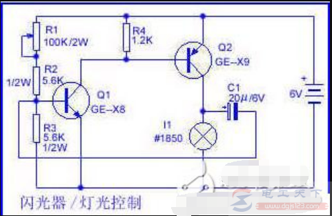 一例基于LM317的频率可调的闪光灯电路图 一例基于LM317的频率可调的闪光灯电路图