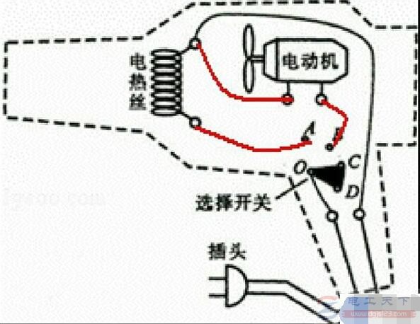 电吹风内部电路图与常见故障处理方法