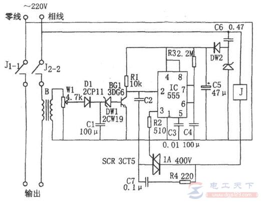 二例限流保护电路图：220V电源限流保护器与逆变电源限流保护电路
