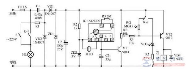 一例声控延时门灯电路的工作原理分析