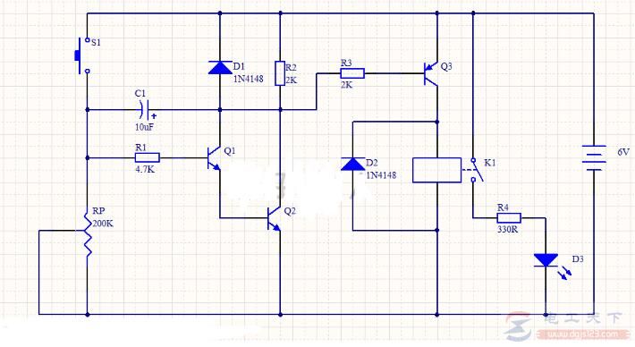 一例延时控制电路的工作过程详解