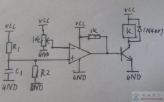 Ne555接12v通电延时几十秒让继电器吸合的电路图