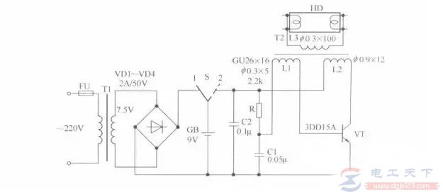 一例应急照明灯电路图及功能说明