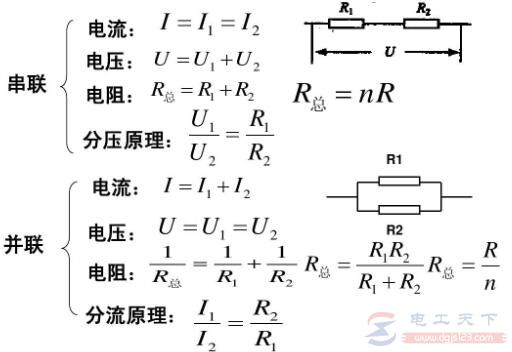 并联电阻与串联电阻的计算公式