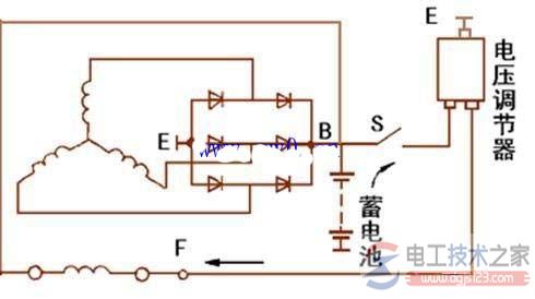 外搭铁交流发电机的励磁电路图