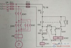 一例防止正反转转换期间相间短接的三接触器控制线路