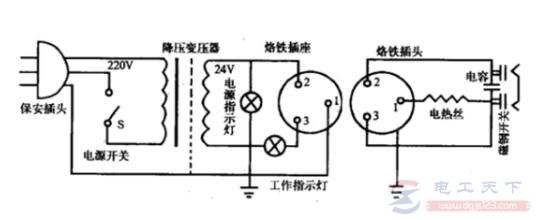 一例电烙铁恒温电路图分析 一例电烙铁恒温电路图分析