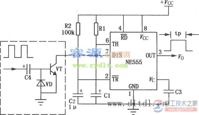 几款555延时电路实现延时定时功能的接线图