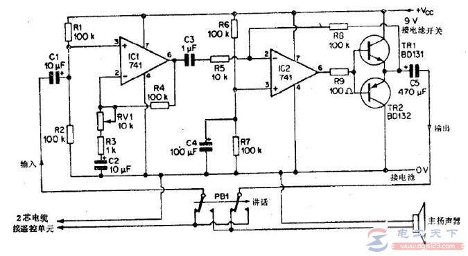 简单监听器电路图：盲人驻波监听器与小型监听电路图