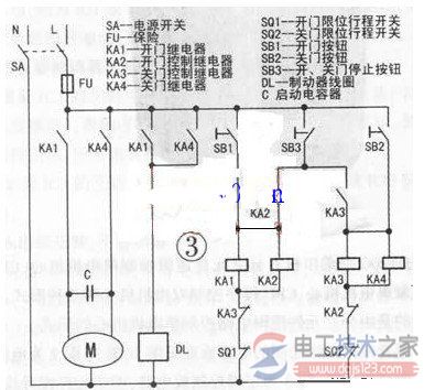 电动伸缩门继电控制电路图的分类与原理图