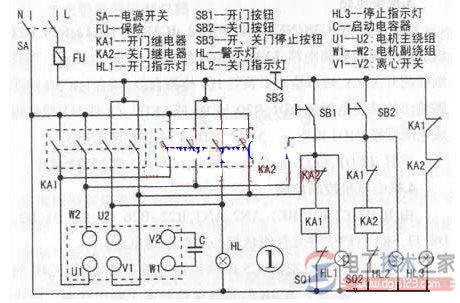 电动伸缩门继电控制电路图的分类与原理图