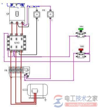 电气自锁原理图与互锁接线实物图