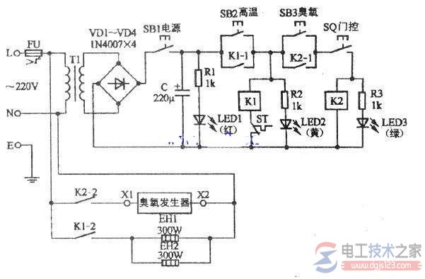 康宝消毒柜维修电路原理图识图方法