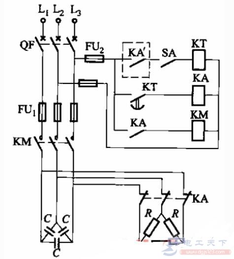 一例低压无功补偿的控制电路图 一例低压无功补偿的控制电路图