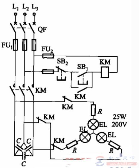 一例低压无功补偿的控制电路图 一例低压无功补偿的控制电路图