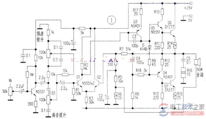 扩音器电路原理图与元件组成