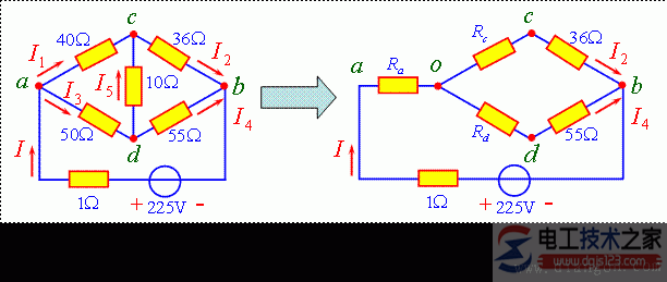 电阻星形网络与三角形网络等效变换的方法图解