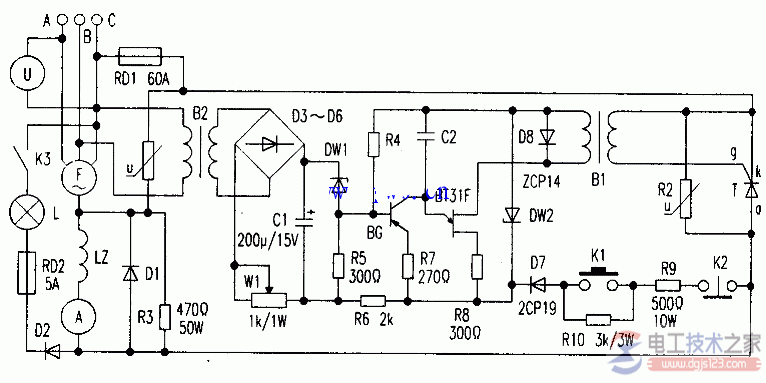 同步电机励磁装的工作原理与电路图