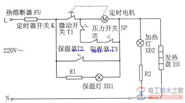 飞鹿电压力锅电路电气原理图