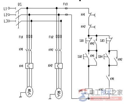 带延时顺启逆停电气原理图的区别
