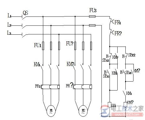 带延时顺启逆停电气原理图的区别