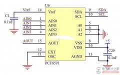 pcf8591硬件接口电路原理图的接线方法