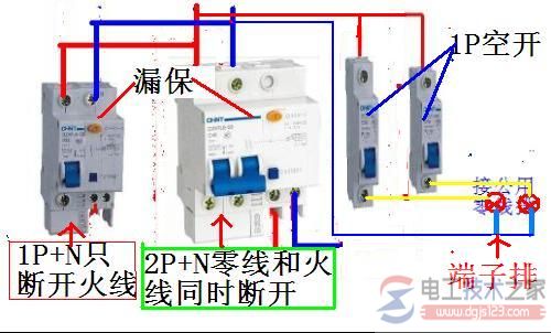 家用漏电断路器接线图实例图解(多图)