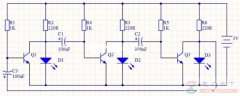 一例循环LED彩灯电路的工作原理说明