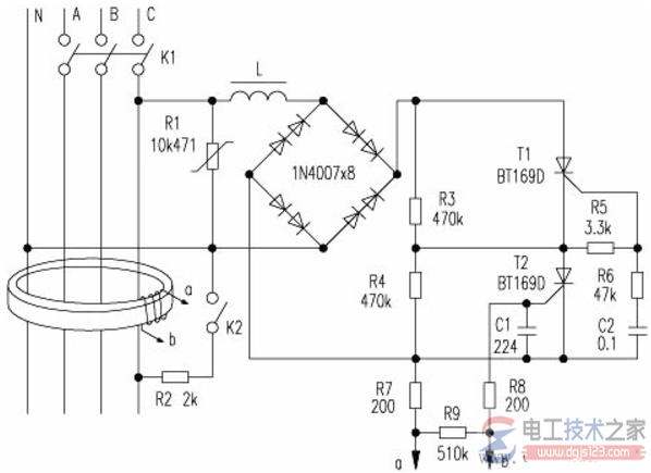 漏电断路器怎么工作的，漏电断路器的工作原理图解