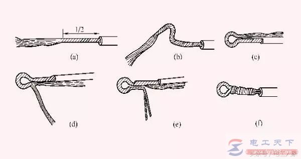 多股铜芯导线的T字形连接方式