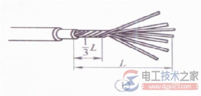 多股铜芯导线的T字形连接方式