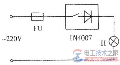 二极管如何延长白炽灯使用寿命？