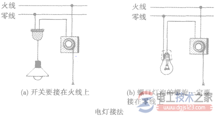 家庭电路插座与电灯的接线方法